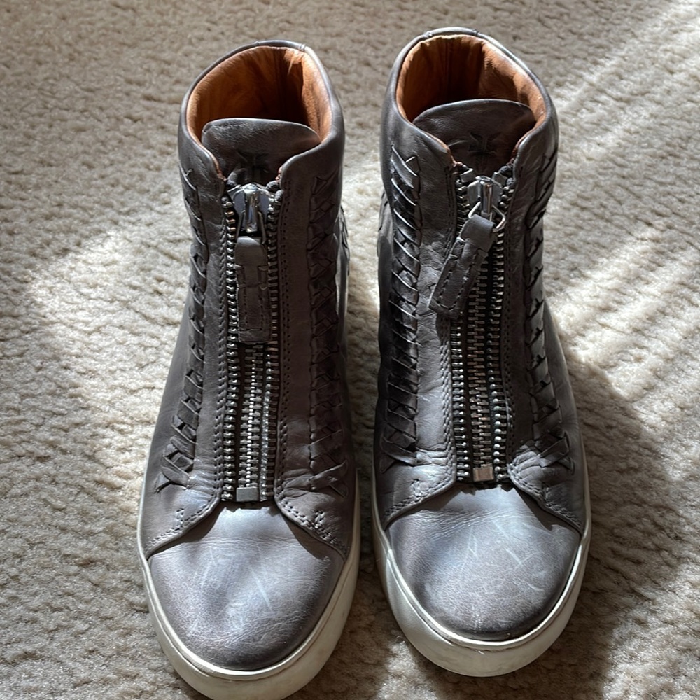 FRYE Leather Zip Booties